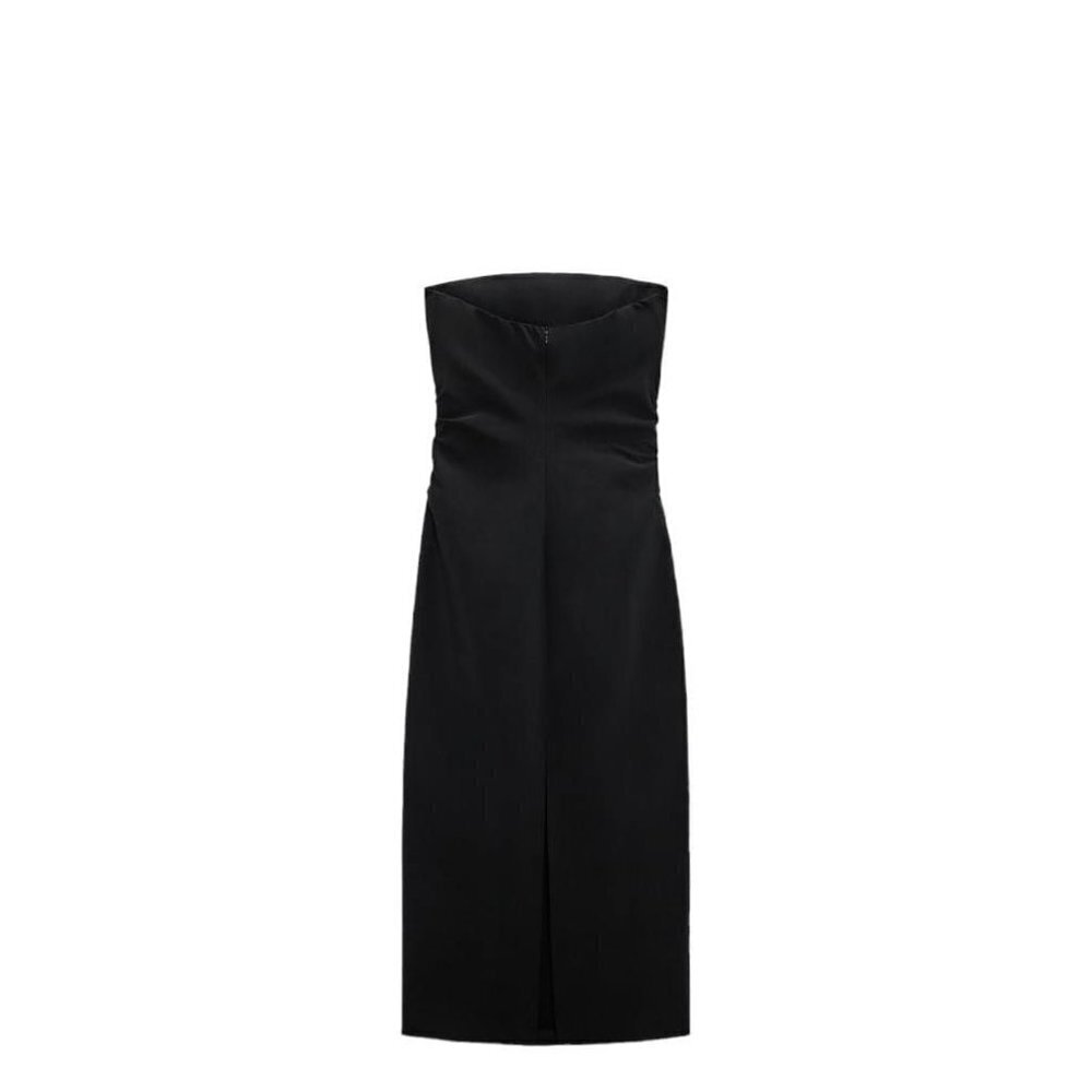 ZARA STRAPLESS MIDI DRESS WITH CUT-OUT DETAIL BLACK SIZE S | 8342/220 - Picture 4 of 4